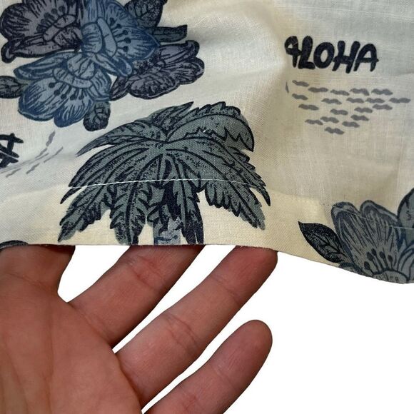 Vtg 90s Bugle Boy Hawaiian raime cotton blend Short Sleeve Button down aloha L - Picture 11 of 15